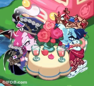 Cartoon Couple At Table With Vase Of Roses GIF