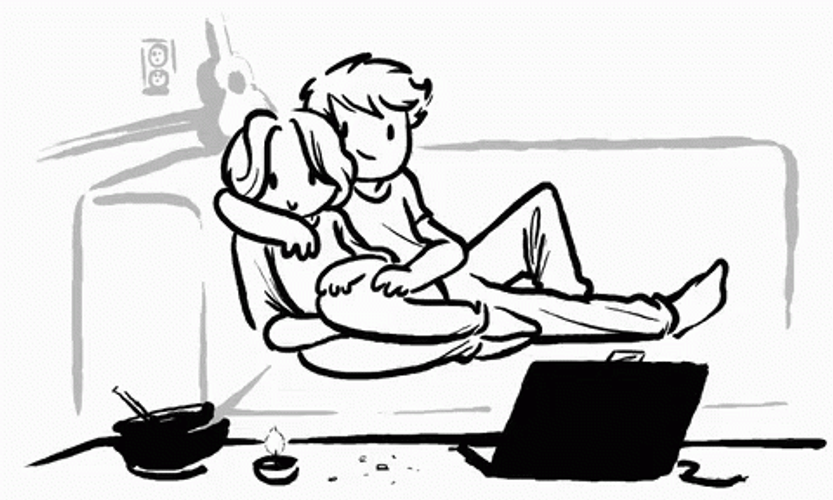 Cartoon Couple Goals Chill Time GIF
