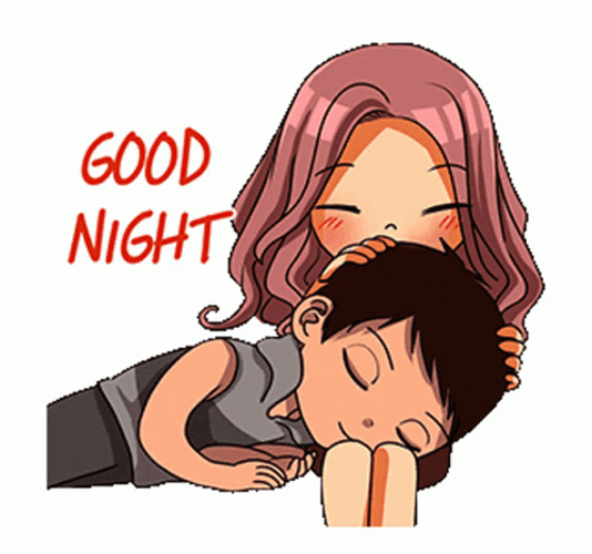 Cartoon Couple Good Night GIF