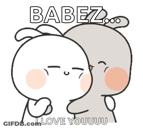 Cartoon Couple Hugging Babez I Love Youuu GIF