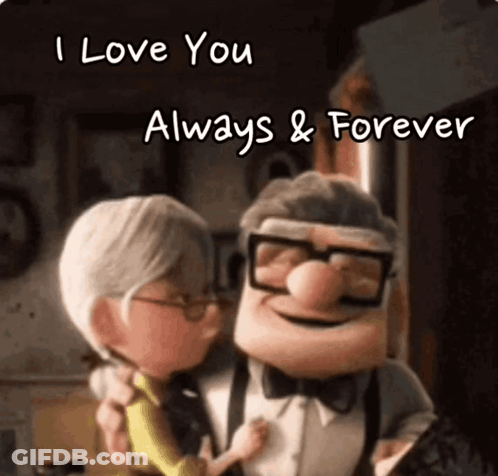 Cartoon Couple Hugging I Love You Always GIF