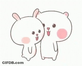 Cartoon Couple Hugging In Front Of Pink Heart GIF