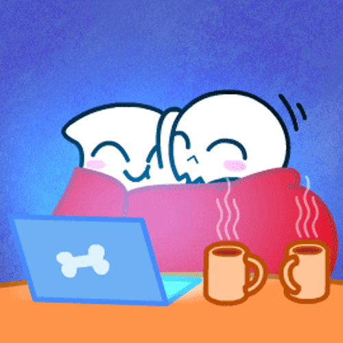 Cartoon Couple Quarantine Date GIF