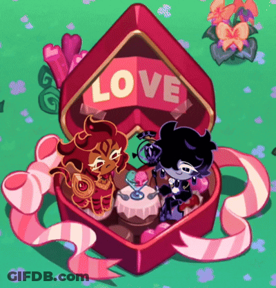 Cartoon Couple Sitting In Love Box GIF