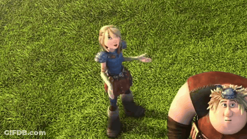Cartoon Couple Standing In Grass Field GIF