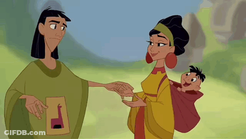 Cartoon Couple With Baby GIF