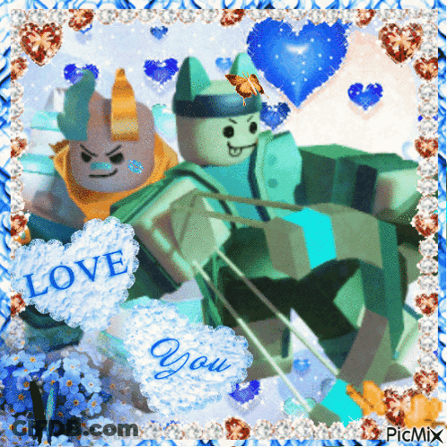 Cartoon Couple With Love Heart GIF