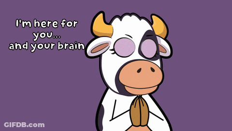 Cartoon Cow Saying Im Here For You GIF