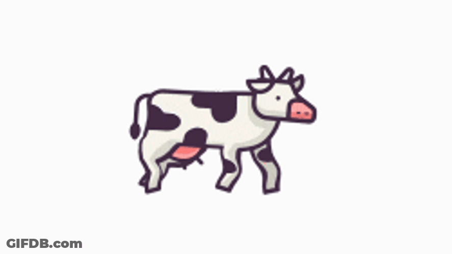 Cartoon Cow Walk GIF