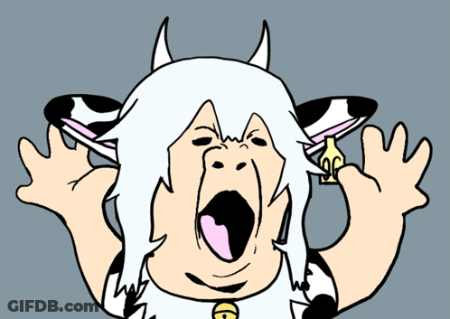 Cartoon Cow With Bell Around Neck GIF