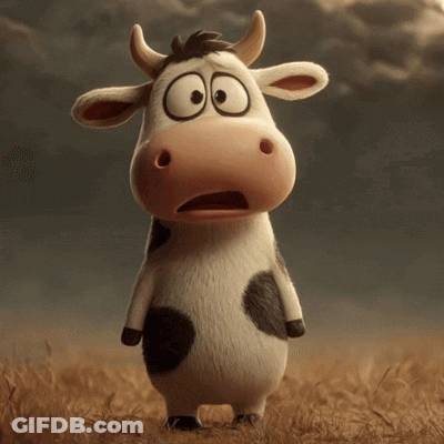Cartoon Cow With Horns Smiling GIF