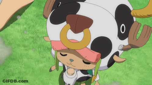 Cartoon Cow With Pink Heart Above Head GIF