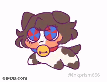 Cartoon Cow With Sunglasses And Bell GIF
