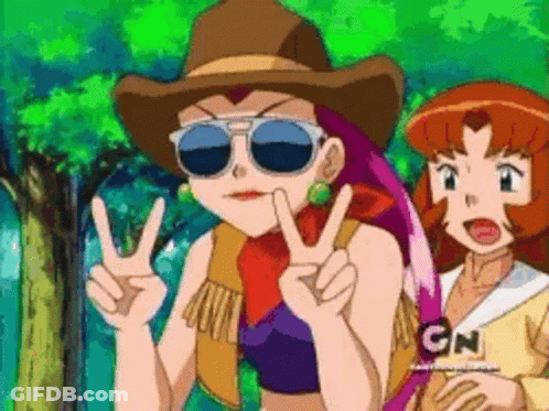Cartoon Cowboy Giving Peace Sign GIF