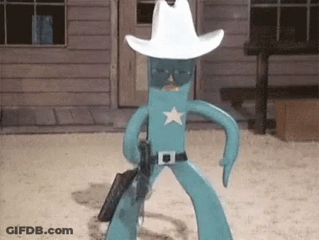 Cartoon Cowboy Holding Gun GIF