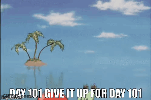Cartoon Crab Holding Bell Day 101 Give It Up GIF