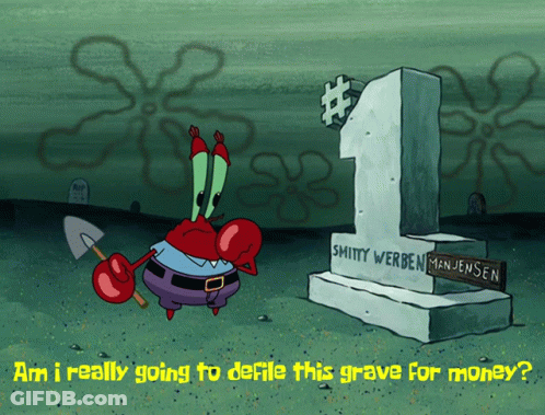 Cartoon Crab Holding Shovel In Front Of Grave For Shitty Werben Man Jensen GIF