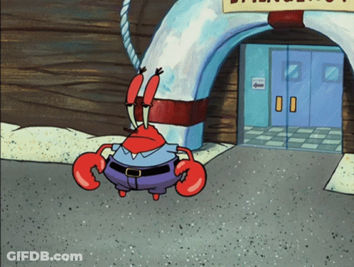 Cartoon Crab In Front Of No Entry Sign GIF
