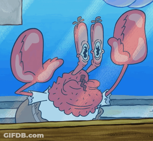 Cartoon Crab With Big Eyes And White Shirt GIF