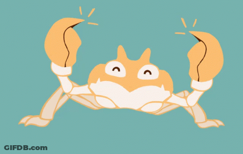 Cartoon Crab With C On Head GIF