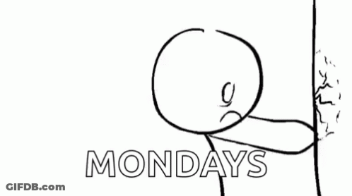 Cartoon Crab With Monday Sign GIF