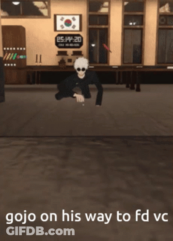 Cartoon Crawling With Gojo On His Way To Fd Vc GIF