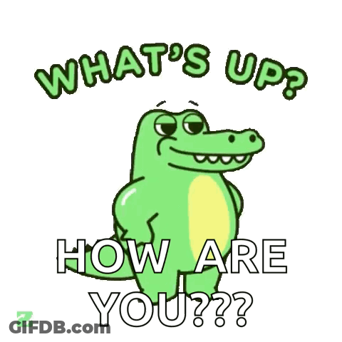 Cartoon Crocodile Saying Whats Up How Are You GIF