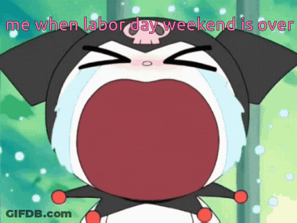 Cartoon Crying Me When Labor Day Weekend Ends GIF