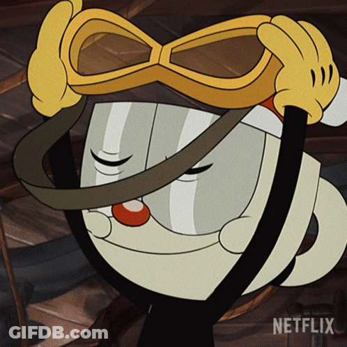 Cartoon Cup Wearing Goggles Netflix GIF