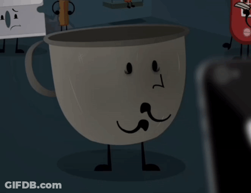 Cartoon Cup With Face And Arms GIF