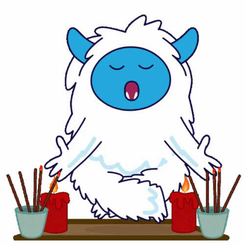 Cartoon Cute Monster Having A Peaceful Day GIF