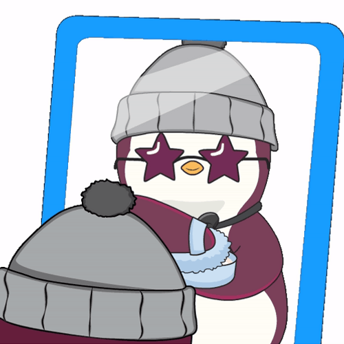 Cartoon Cute Penguin Powder Time GIF
