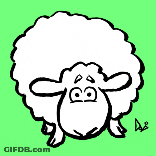 Cartoon Cute Sheep Winky Face GIF