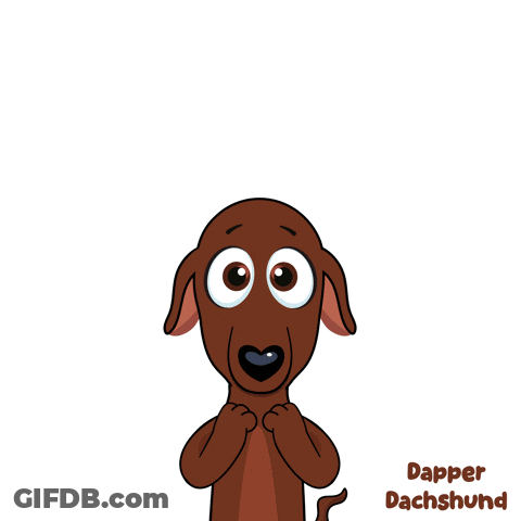 Cartoon Dachshund With Yes Sign GIF