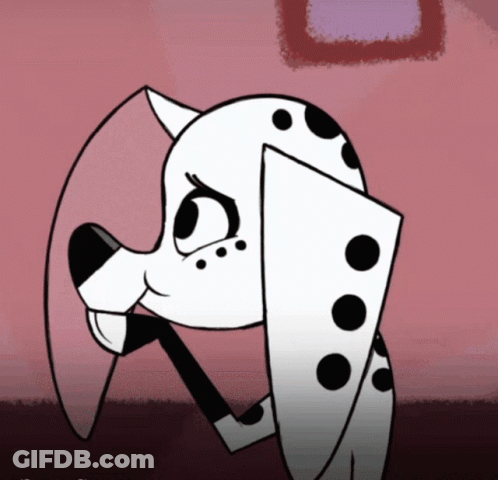 Cartoon Dalmatian Dog With Black Spots GIF