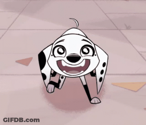 Cartoon Dalmatian Smiling Looking Up GIF
