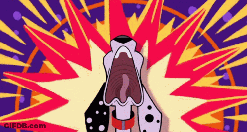 Cartoon Dalmatian With Open Mouth GIF