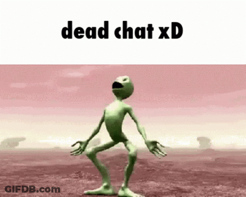 Cartoon Dancing In Field Saying Dead Chat XD GIF