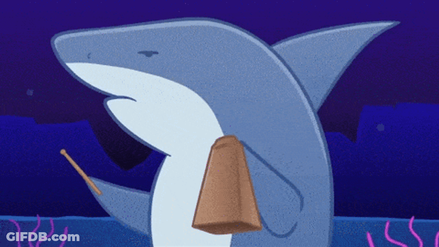 Cartoon Dancing Shark Under The Sea GIF