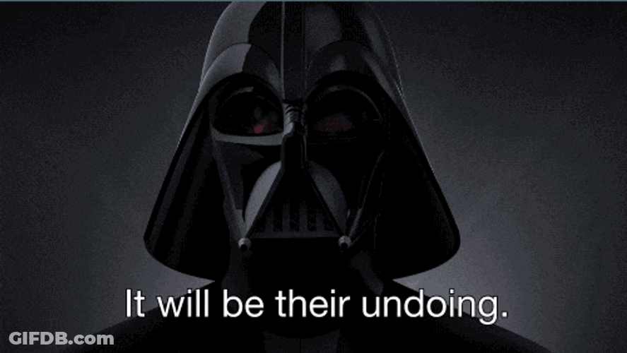 Cartoon Darth Vader No Undoing GIF