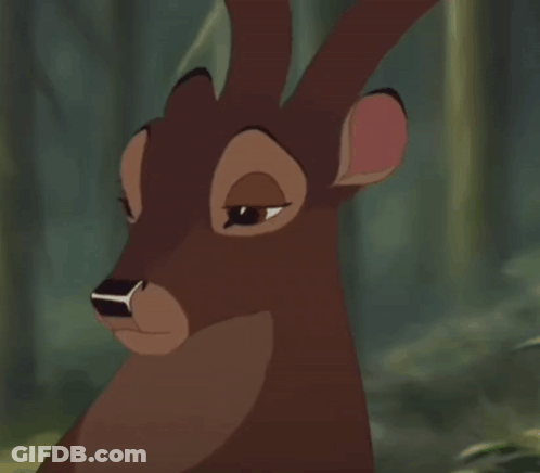 Cartoon Deer Face In Forest GIF