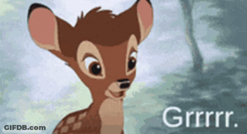 Cartoon Deer Saying Grrr GIF
