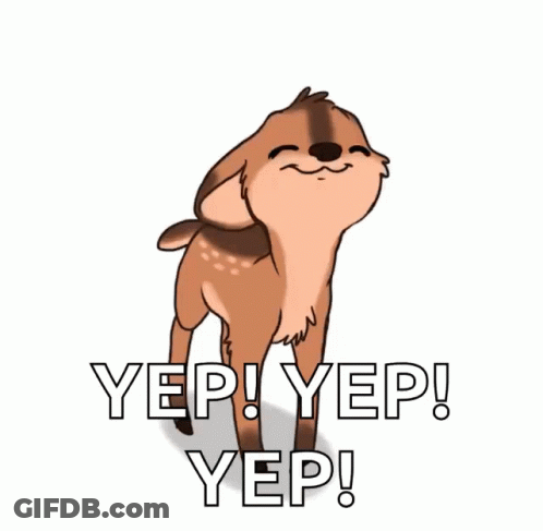 Cartoon Deer Saying Yep Yep Yep GIF