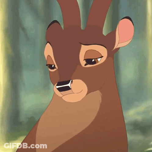 Cartoon Deer Smirking Close Up GIF