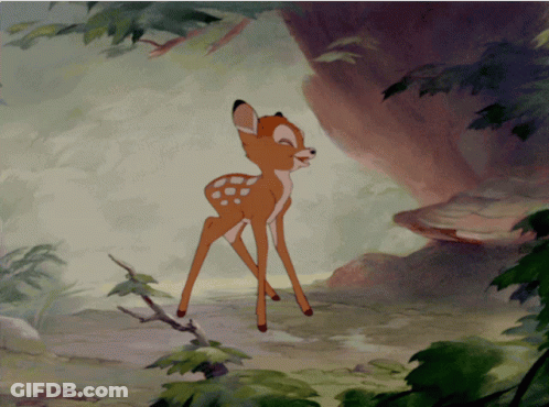 Cartoon Deer Standing In Forest GIF