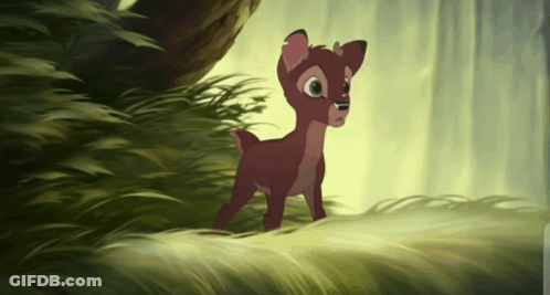 Cartoon Deer Standing In Grass GIF