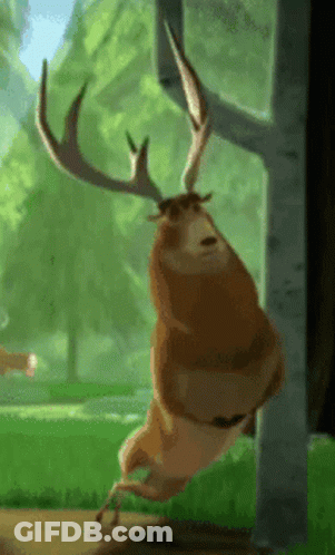 Cartoon Deer Standing On Hind Legs GIF