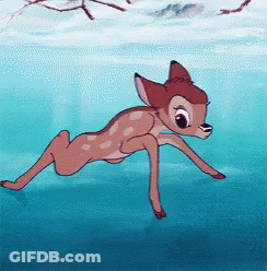 Cartoon Deer Swimming GIF