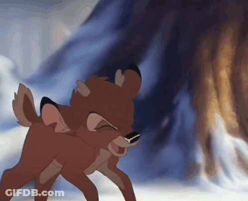 Cartoon Deer With Tree GIF