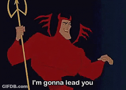 Cartoon Devil Holding Trident Saying Rocks GIF